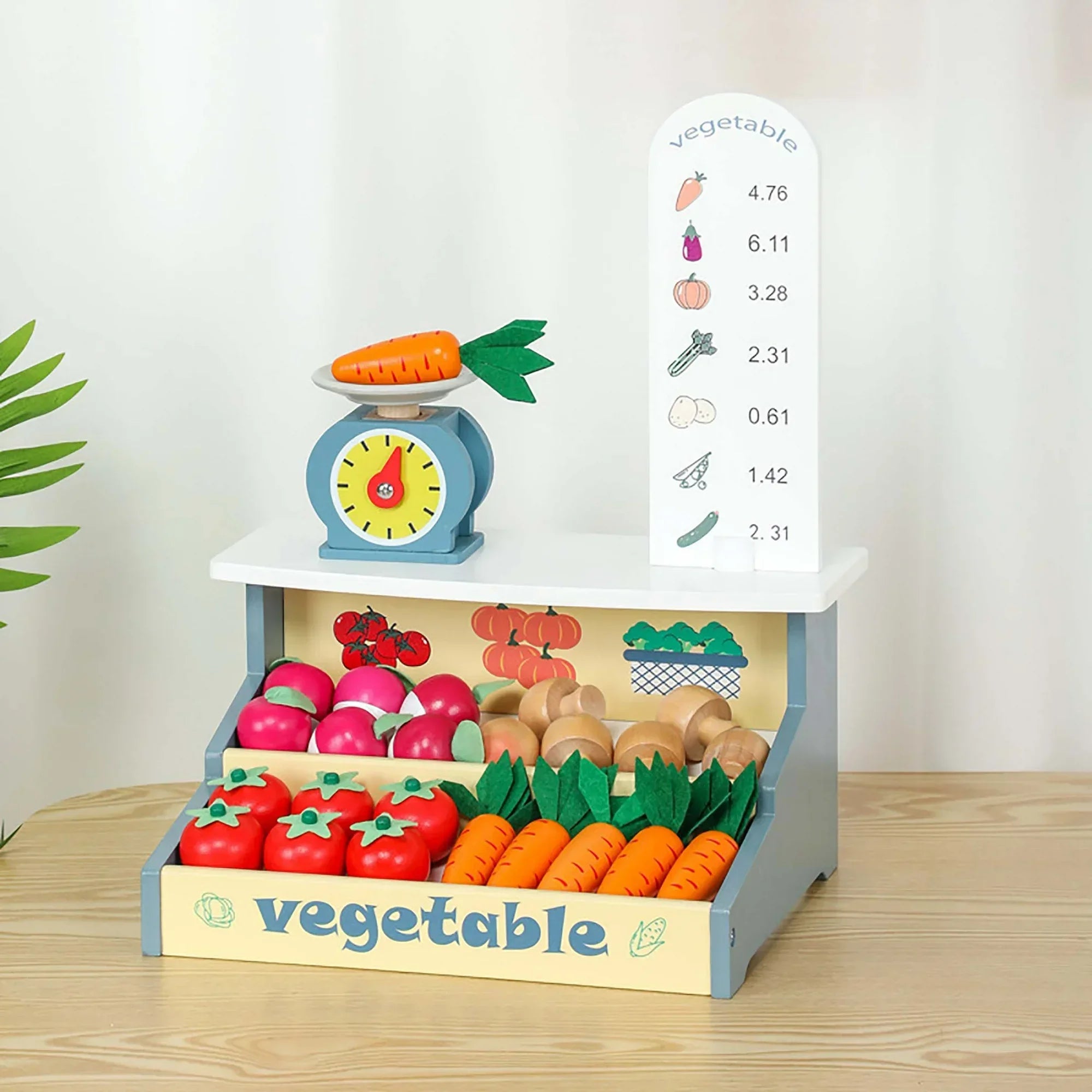 Pretend Play Vegetable Market Playset