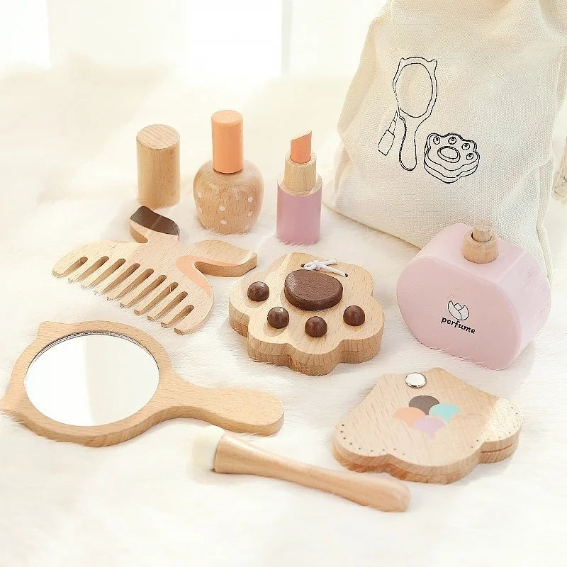 Girls’ Wooden Cosmetics Toy Set