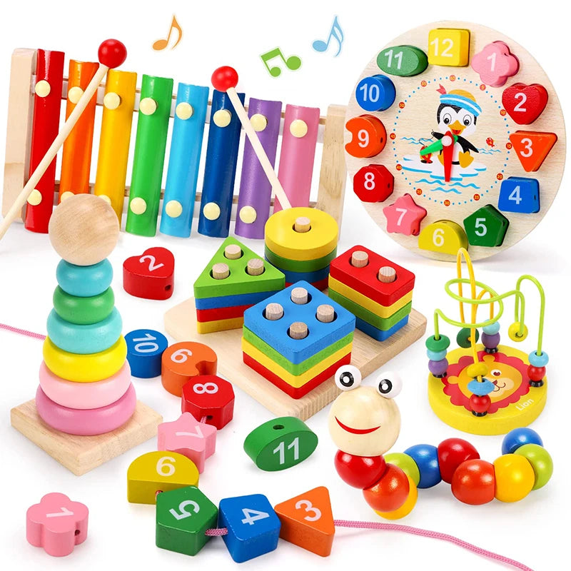5–6 PCS Montessori Wooden Toy Set