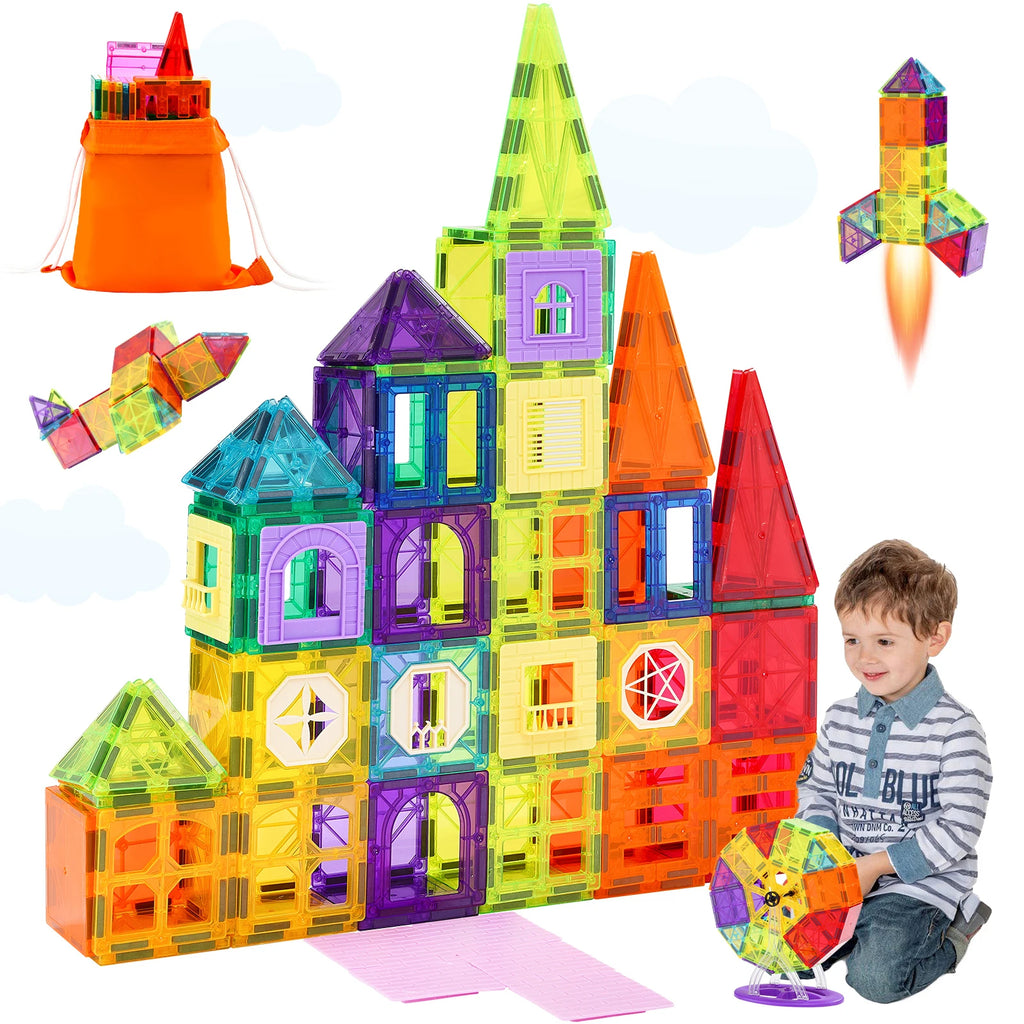 Huggy Magnetic Tiles Building Set – 181 PCS