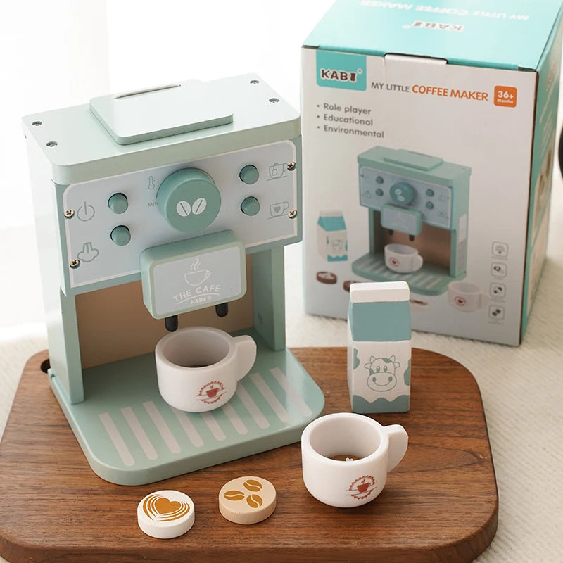 Kids’ Wooden Coffee Maker Kitchen Toy Set