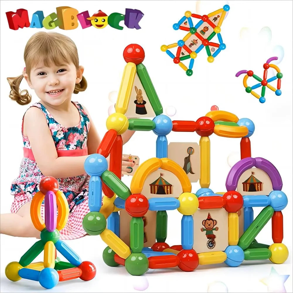 Huggy Magnetic Sticks & Balls Building Set – 90 PCS