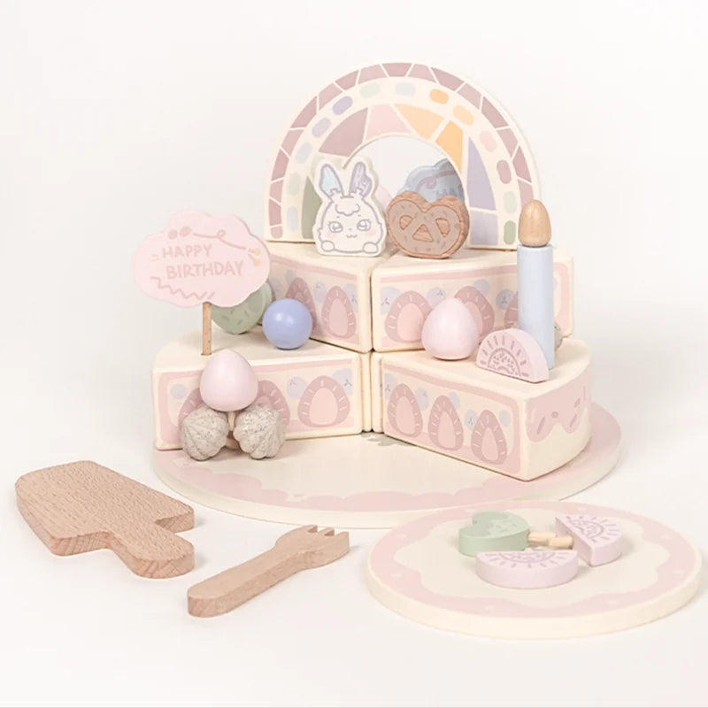 Wooden Pretend Play Cake Toy
