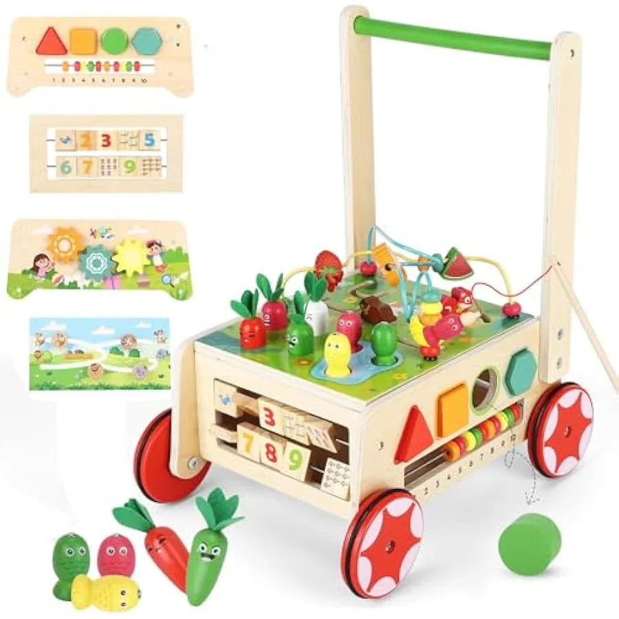 Huggy Wooden Activity Cube Push Walker