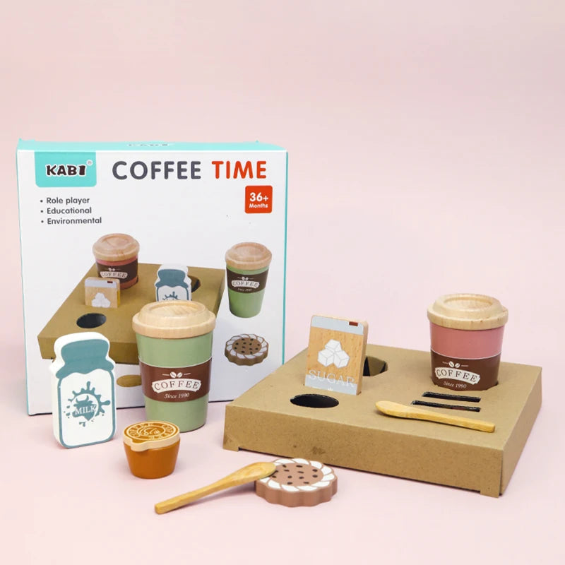 Kids’ Wooden Coffee Toy Set
