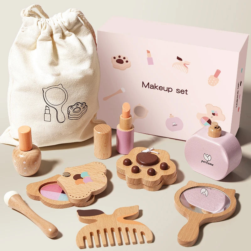 Children’s Early Education Wooden Makeup Playset