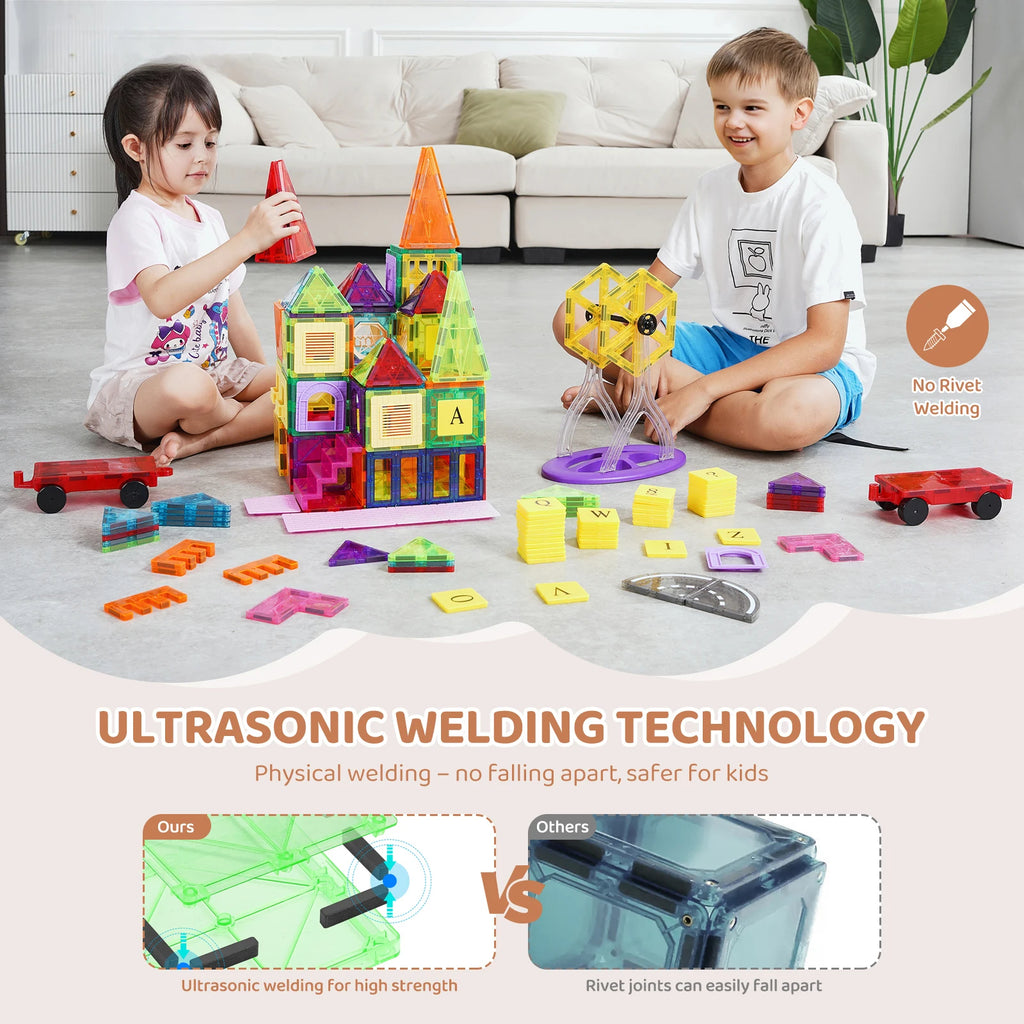 Huggy Magnetic Tiles Building Set – 181 PCS