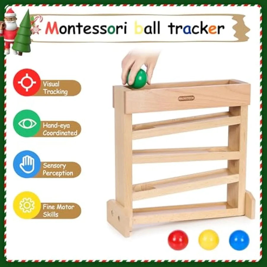 Huggy Wooden Montessori Ball Drop Toy