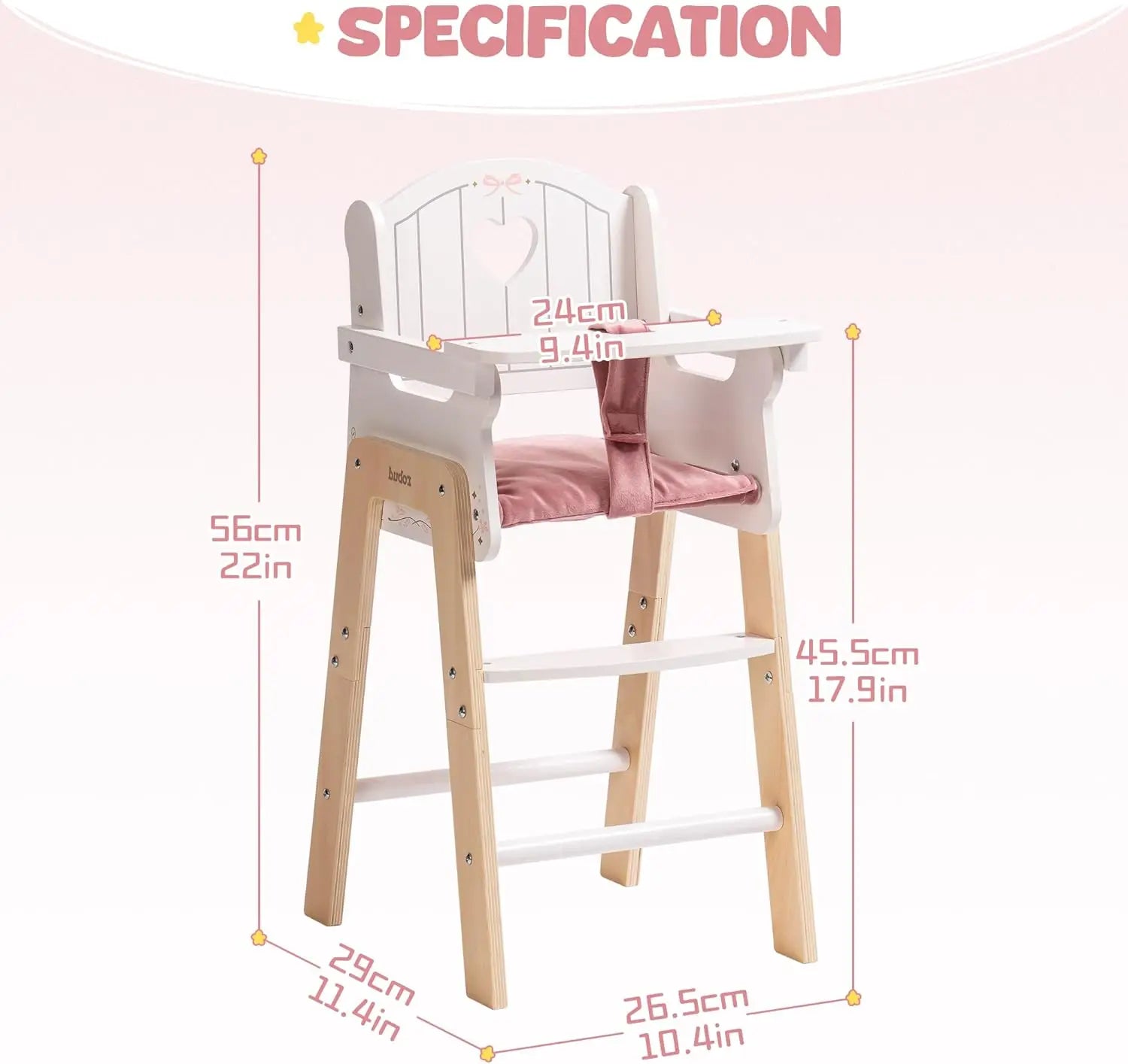 Wooden Doll High Chair