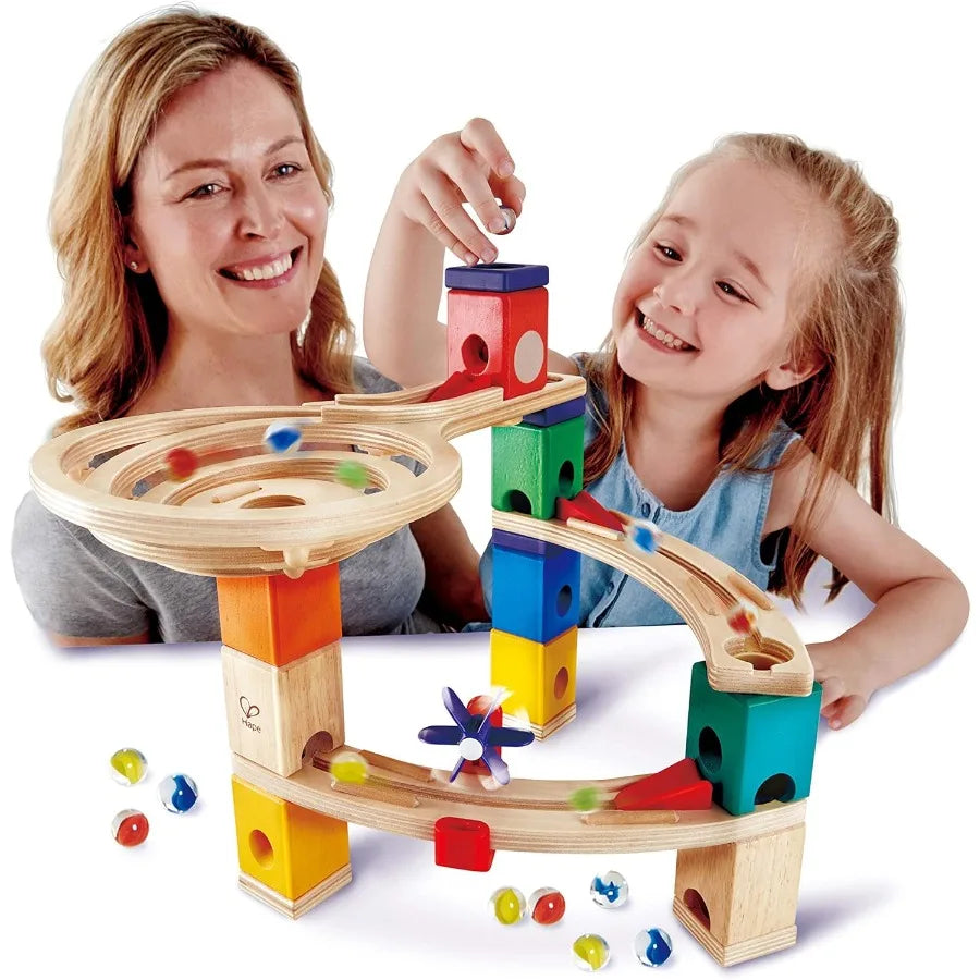 Huggy Wooden Marble Run – Race to Finish Set