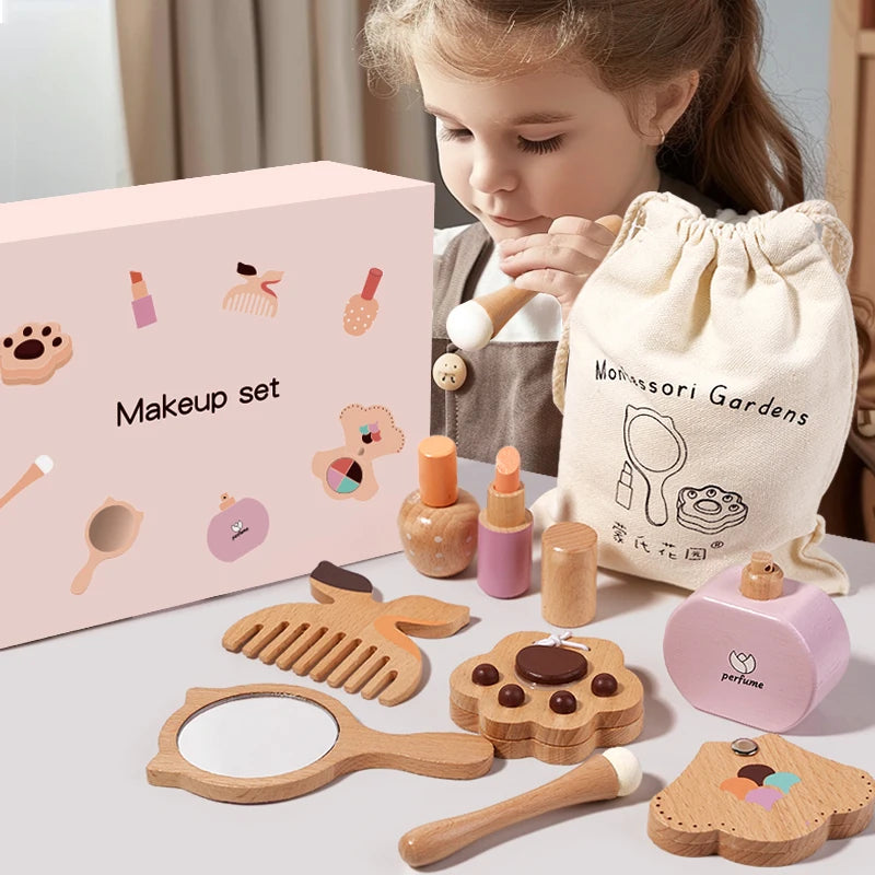 Children’s Early Education Wooden Makeup Playset