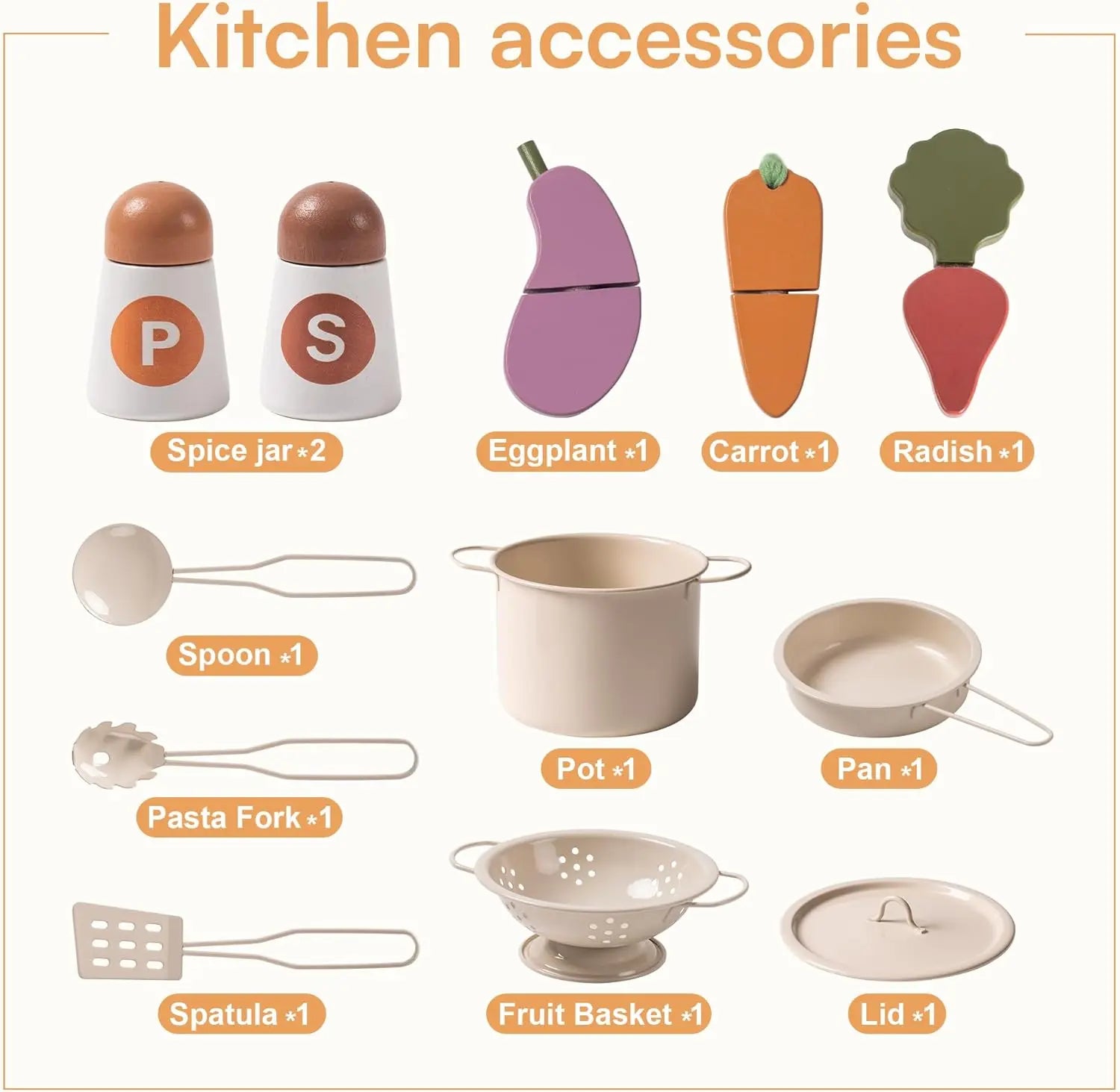 Wooden Play Kitchen for Kids