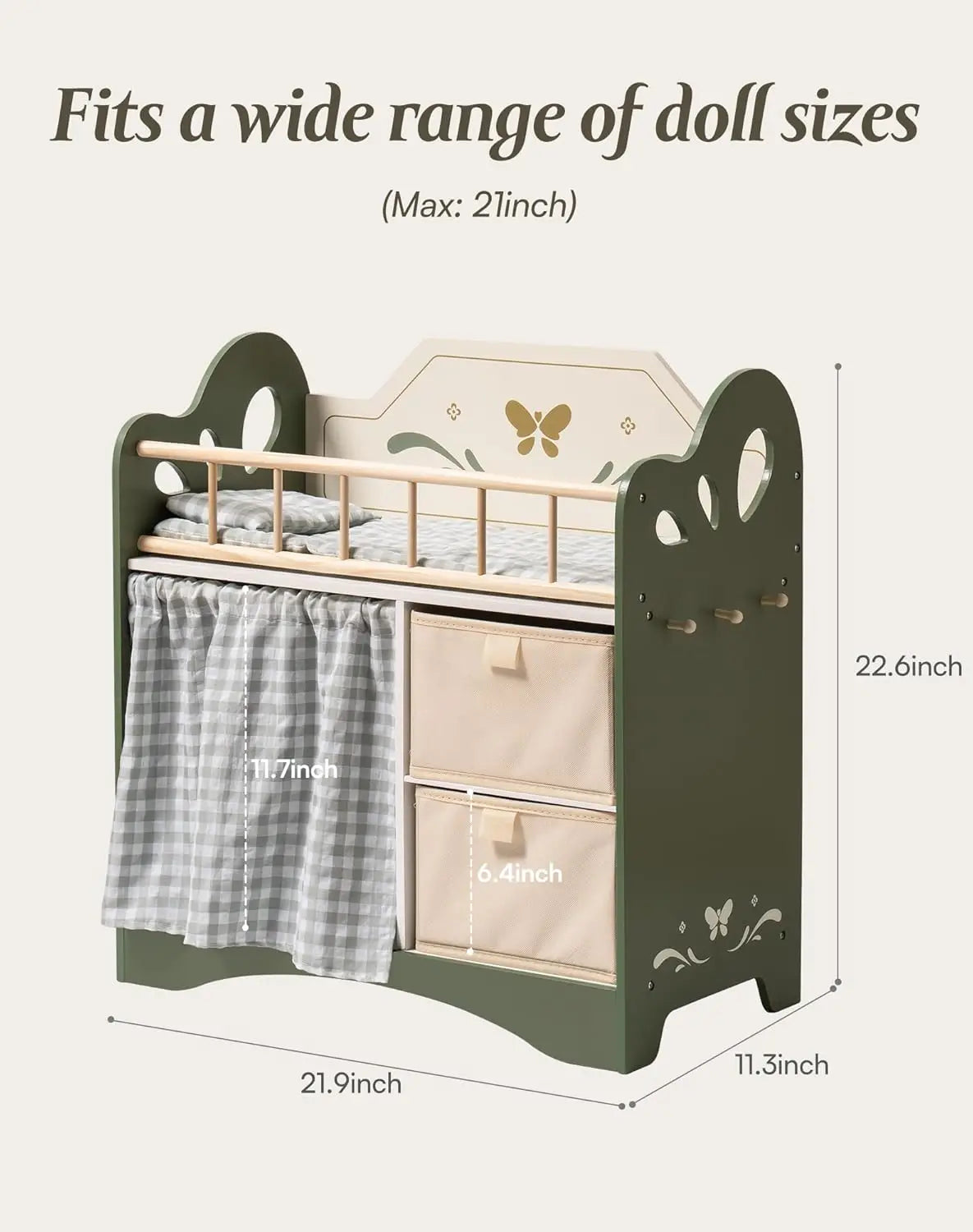 Wooden Baby Doll Bed