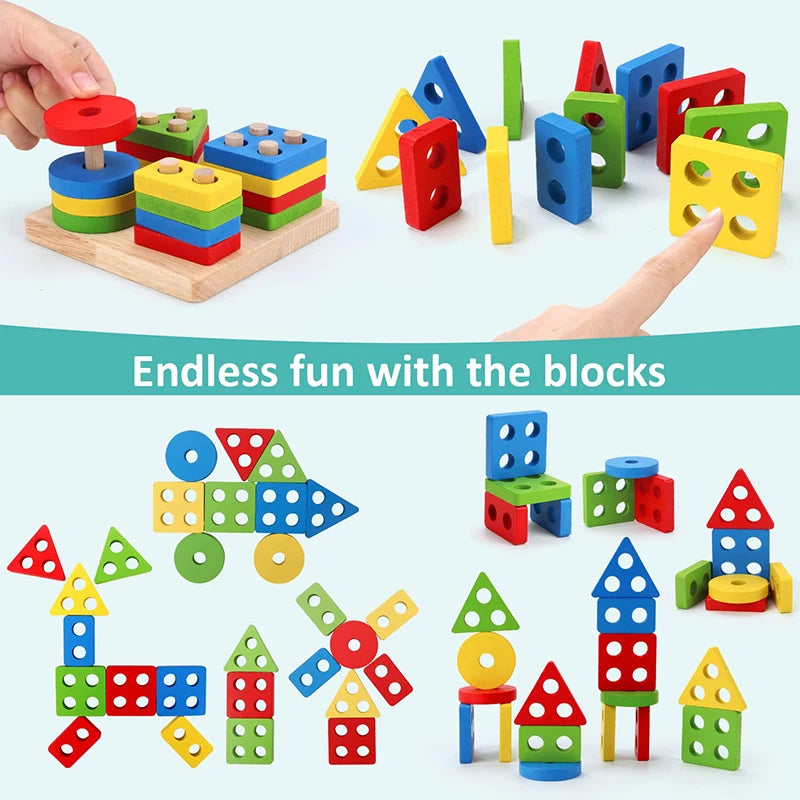 5–6 PCS Montessori Wooden Toy Set