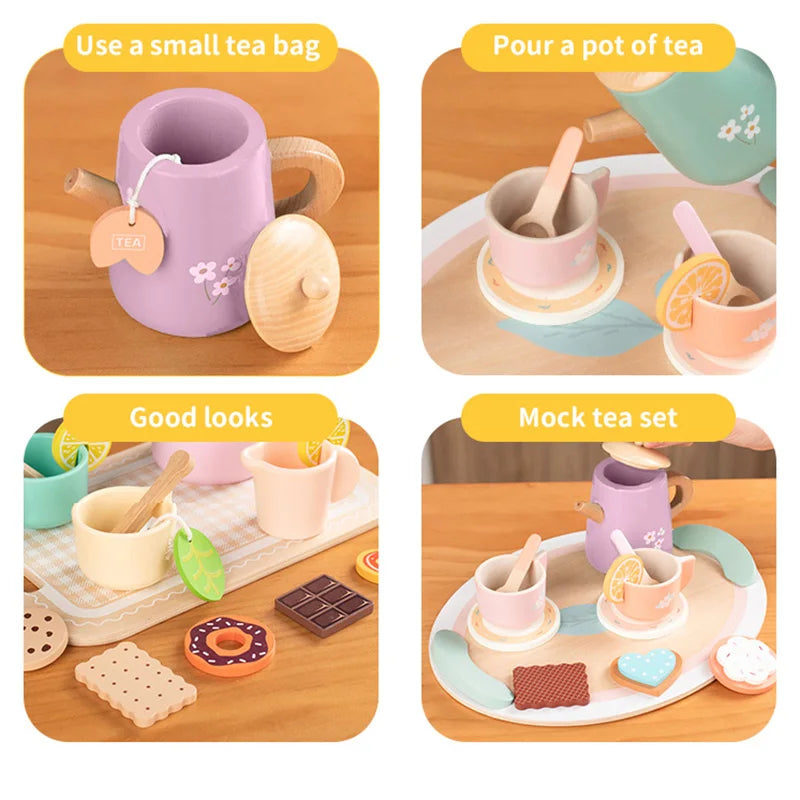 Wooden Tea Set for Toddlers