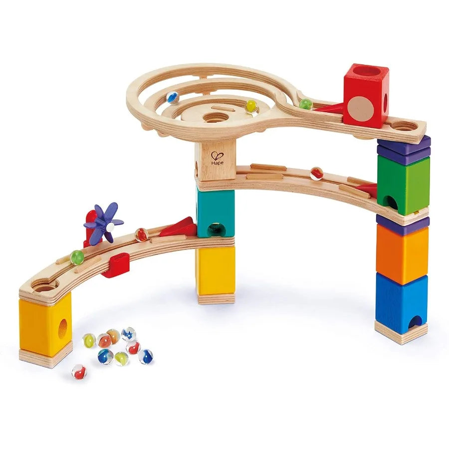 Huggy Wooden Marble Run – Race to Finish Set