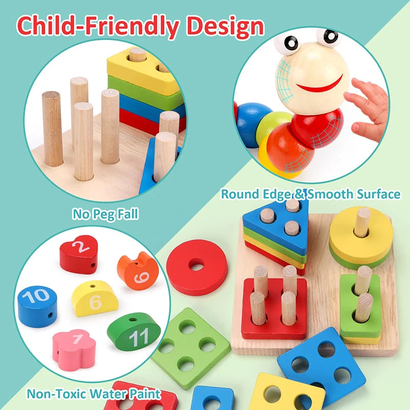 5–6 PCS Montessori Wooden Toy Set