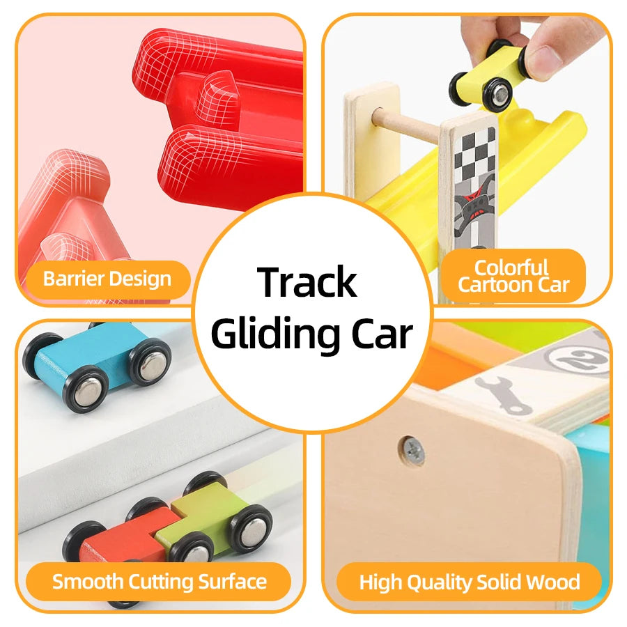 Huggy 7-Track Wooden Ramp Racer Set