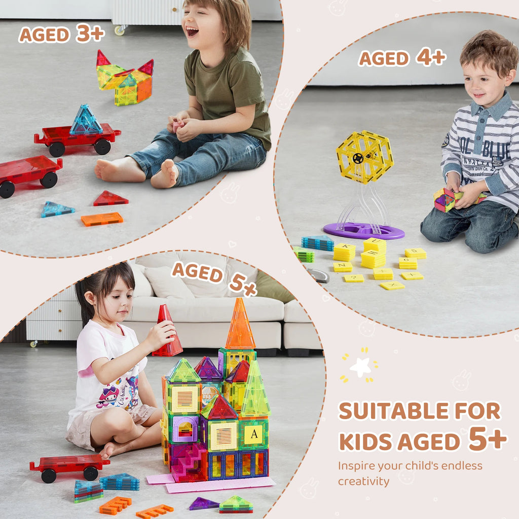 Huggy Magnetic Tiles Building Set – 181 PCS