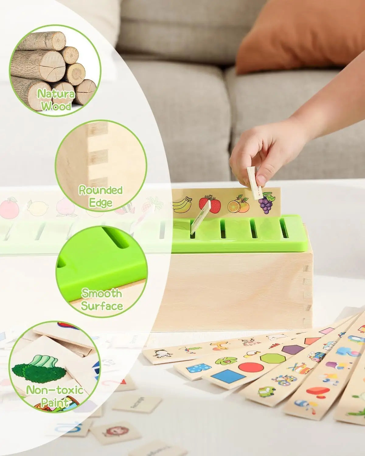 Huggy Wooden Montessori Sorting Box