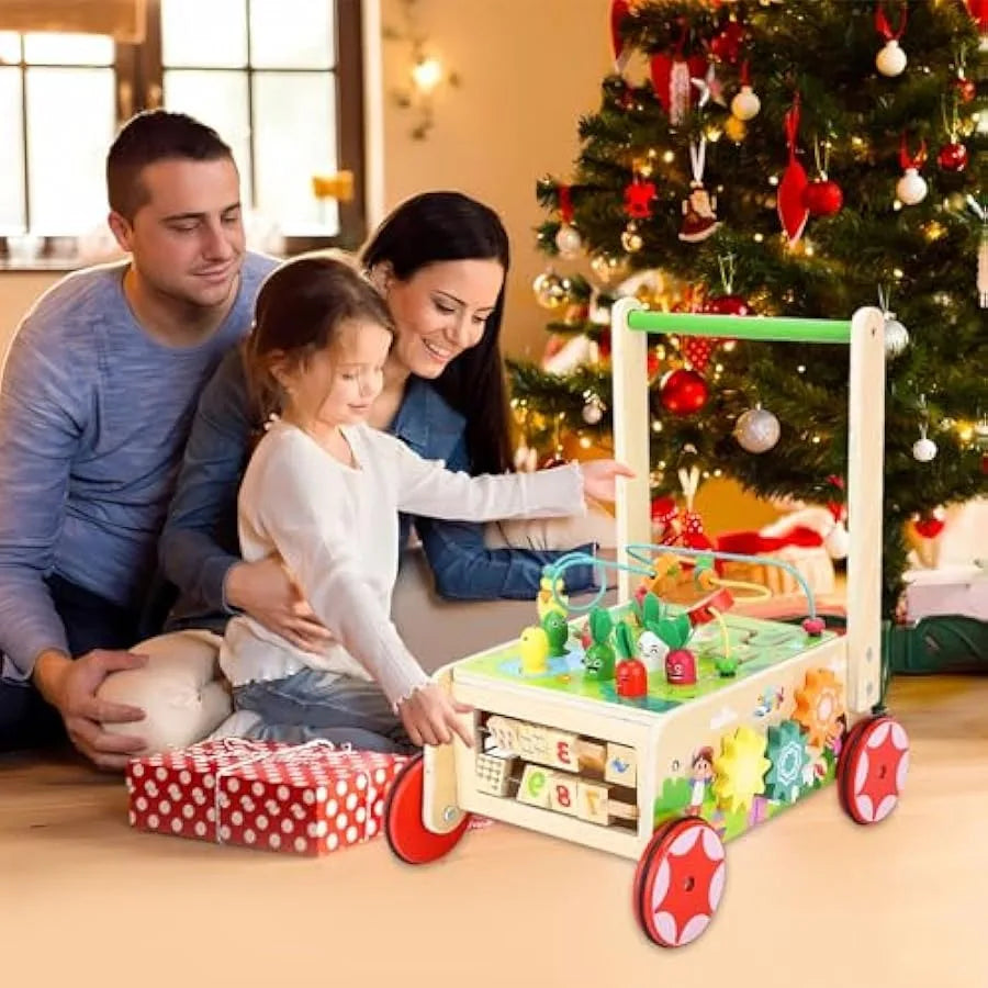 Huggy Wooden Activity Cube Push Walker