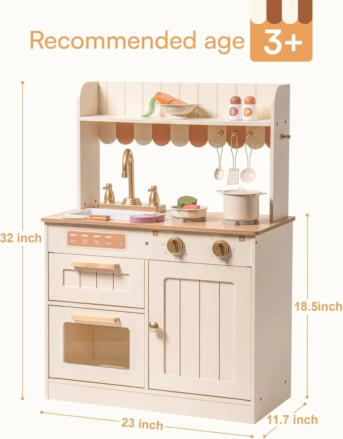 Wooden Play Kitchen for Kids