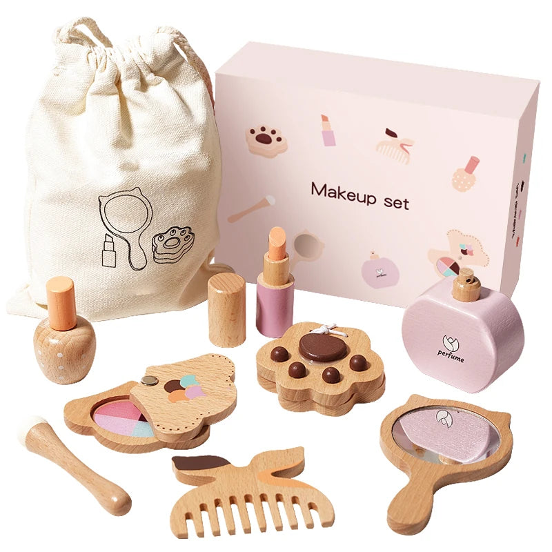 Children’s Early Education Wooden Makeup Playset