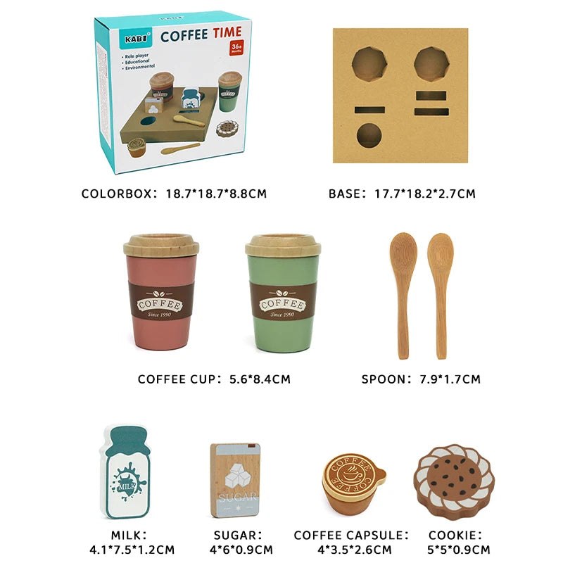 Kids’ Wooden Coffee Toy Set