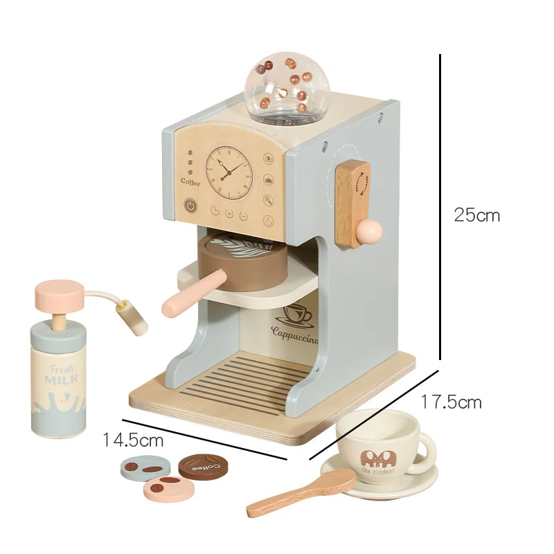Kids Wooden Coffee Maker Toy Set