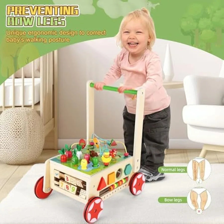 Huggy Wooden Activity Cube Push Walker